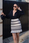 Ecru-Black Knitwear Skirt - 98081 - 3
