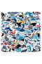 50 sheets Cartoon Shark Graffiti Sticker For Suitcase Skateboard Helmet Toy Phone Case Vinyl Wate...