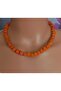Bodrum Handmade Orange Glass Bead Necklace - 2