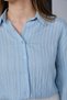 Baby Blue Colored Striped Women's Shirt Long Sleeve Classic Collar Stylish Shirt - - 5