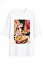 White Printed Oversize Women's T-Shirt - 2