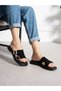 Torvina Black Buckle Detailed Women's Slippers - 2