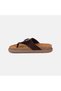 Women's Bitter Brown Colored Stone Suede Flip Flops - 3