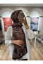 شال لونيرا ناعم بنقشة مميزة - لون بني