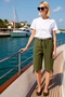 Women's Bermuda High Waist Wide Leg Pocket Detailed Lace-Up Flat Pattern Denim Rigid Short - 3
