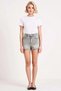 Women's Shorts Mini Denim High Waist Slim Fit Plain Pattern Piping Leg Extra Short Quality - 4