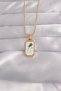 316L Steel Gold Color White Enamel Tarot Pendant 5886