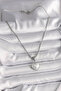 316L Steel Silver Color Chain 3D Heart Model Women's Necklace 5886 - 2