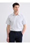 Men's White Regular Fit Striped Shirt