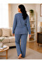 Women's Regular Plus Size Breeze Fabric Mom Pajama Set for Middle Age and Above 4575 - 6