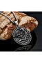Stainless Steel Double Sided Design Vegvisir Rune Viking Raven Pendant - 2