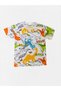 Boys' Cotton Summer Thin Fabric Gray Color Dinosaur Pattern Short Sleeve Shorts Pajama Set - 5