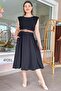 Padded Belted Midi Dress Comfortable Fit