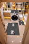 Non-Slip Base Digital Printed 3-Piece Bathroom Mat Set – Washing Machine, Toilet Seat, and Bathroom Rug - 3