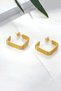 Women's Gold Color Steel Earrings Square Hoop Model Daily Wear Earrings - 2