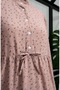 Floral Patterned Belted Hijab Dress 0293-03 Milky Coffee - 5