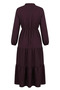 Half Buttoned Elastic Waist Dress 0276-02 Plum - 6