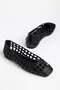 Women's Ballerinas Black Knitted Material Blunt Toe - 3
