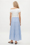 Women's Tessa Lined 100% Cotton Muslin Blue Long Skirt - 5