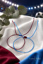 Burgundy Blue Fan Macrame Bracelet Adjustable Unisex Rope Bracelet - 2