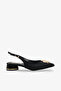 Rodica Women's Open Back Ballerinas with Accessories - Black Nubuck