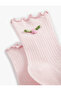 Floral Detailed Cotton Ribbed Socks - 3