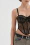 Women's Underwire Leopard Fabric Detailed Design Corset - 7