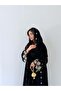 قماش أسود مطرز بتصميم كلوش mwt5016