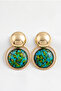 Metal Mosaic Round Earrings 5 Cm. - 2
