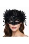 Black Stone Venetian Mask Luxury Tulle Party Mask - 5