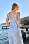 Serena Muslin Dress Long - Light Blue - 4