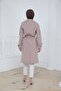 Beautiful Back Detail Belted Trench Coat Cream - 4