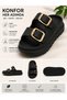 Women's Mink Double Buckle Thick Sole Daily Slippers