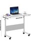Mobile computer desk on wheels, height-adjustable nightstand, mobile upright laptop desk with a tilting top, side table for a sofa bed in a hospital or home - 2