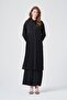 Women's Comfortable Fit Pleated Detailed Three-Piece Suit Black 31332 - 4