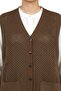 Women's Brown Buttoned Pocketed Knitwear Mother's Vest - 2