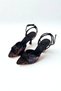 Leopard Satin Heeled Women's Sandals F215 - 5