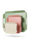 Metal Presentation Tray Set, Soft Colors, Modern Tea and Coffee Presentation Tray, 3 Piece Set (Green-Pink-Cream) - 5