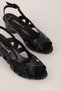 Women's Genuine Leather Classic Heeled Shoes Shhn.1136 Black - 2