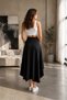 Women's High Waist Asymmetrical Skirt with Pockets and Shorts - 5
