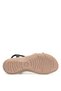 26Y240 Women's Stoned Flat Sandals Black - 5