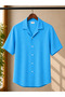 Apaş Collar Cotton Linen Flam Pattern Soft Textured, Sweat-Proof, Air-Permeable Men's Summer Single Shirt - 2