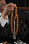 Şahin Ağa Series Large Size Globe Model Crimped Amber Prayer Beads - 2