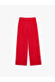 Normal Waist Straight Leg Viscose Wide Leg Trousers with Pockets - 3