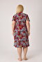 Women's Large Size 100% Cotton Combed Fabric Zippered Summer Dress /Black-White-Red 4099 - 7
