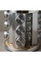 12-Piece Stainless Steel Glass Spice Rack Set with Wooden Covers and Round Metal Rotating Stand, 12-Piece - 4