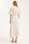 Long Butterfly Flower Embroidered Short Sleeve Dress - 5