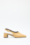 Heeled Shoes 2634 - Blunt Toe Minimal Heel Caramel Women's Heeled Shoes - 4