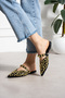 Luvi Women's Slippers with Front Straps and Gold Pins, Leather - 2