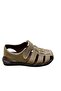 Men's Flat Sole Closed Genuine Leather Sandals